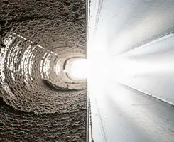 air duct cleaning services showing interior duct system inspection and cleaning in Omaha, NE